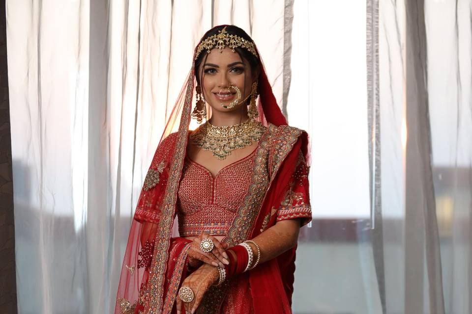 Red Bridal Silk Lehenga