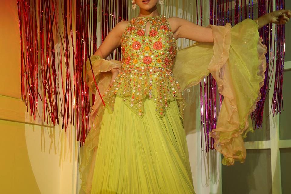 Neon Green Lehenga