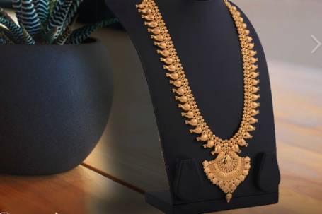 Gold haram necklace set sri lalitha jewellers