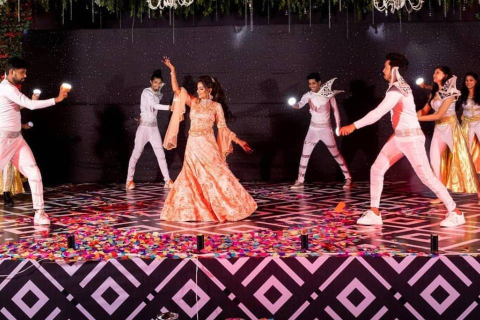 Bride groom with our dancers