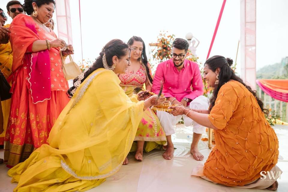 Haldi groom and bride