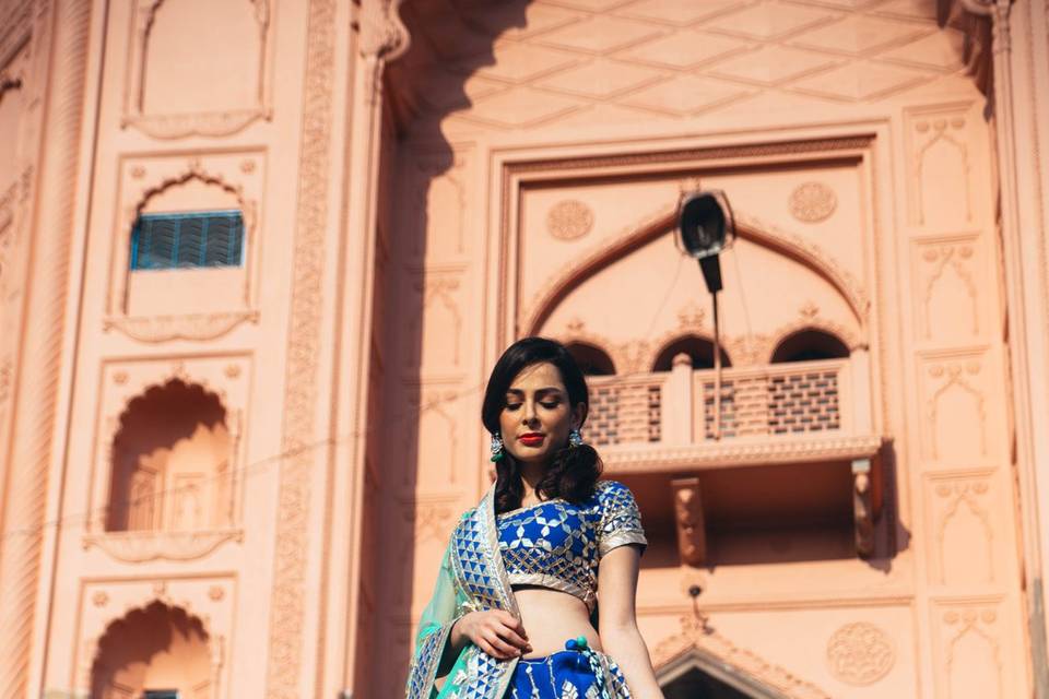 Electric blue lehenga