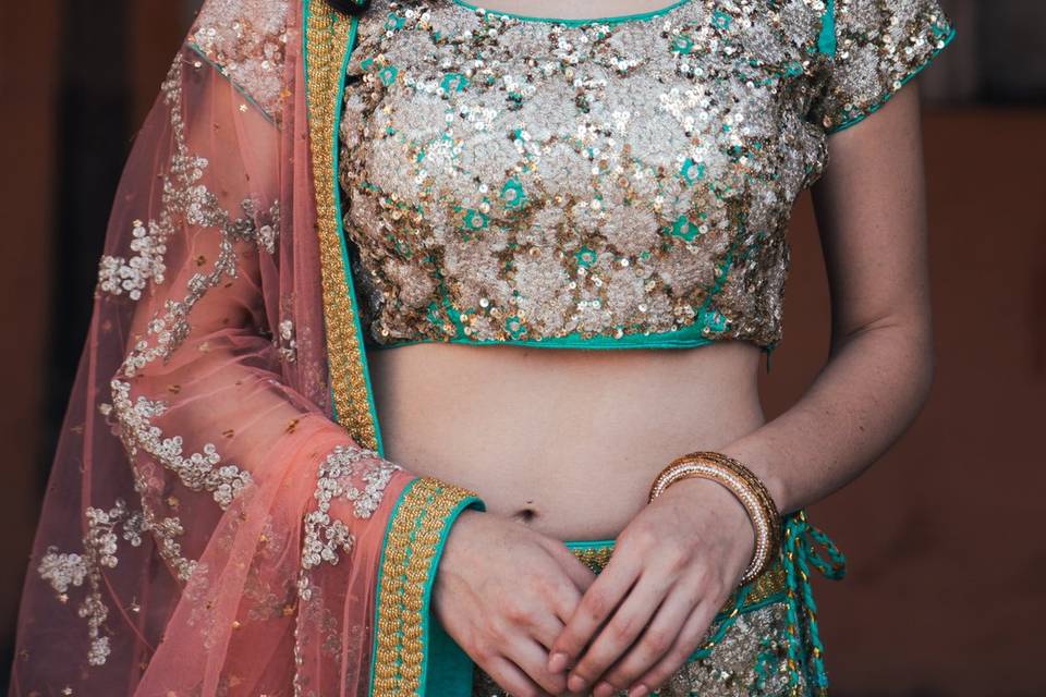 Coral lehengas