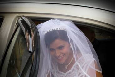 The bride arrives