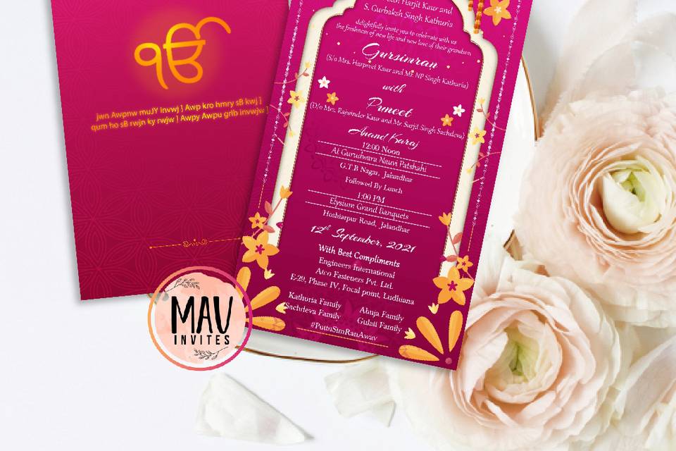 Sikh Wedding Invite E-Cards.