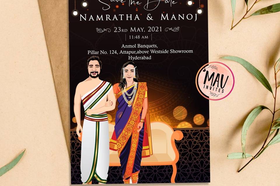 Hindu Wedding Invite Card.