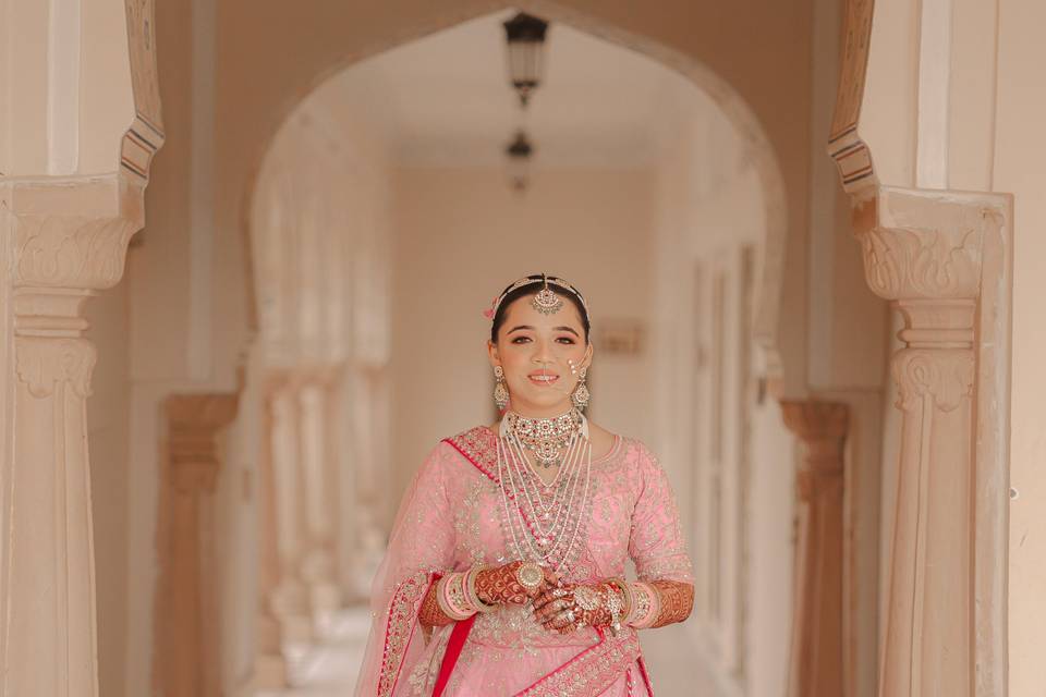 Isha on wedding day.