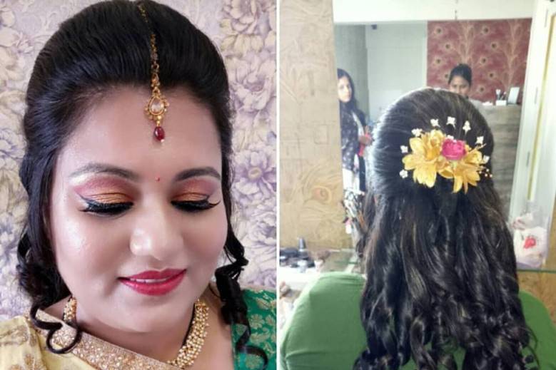 Bridal makeup and hairdo