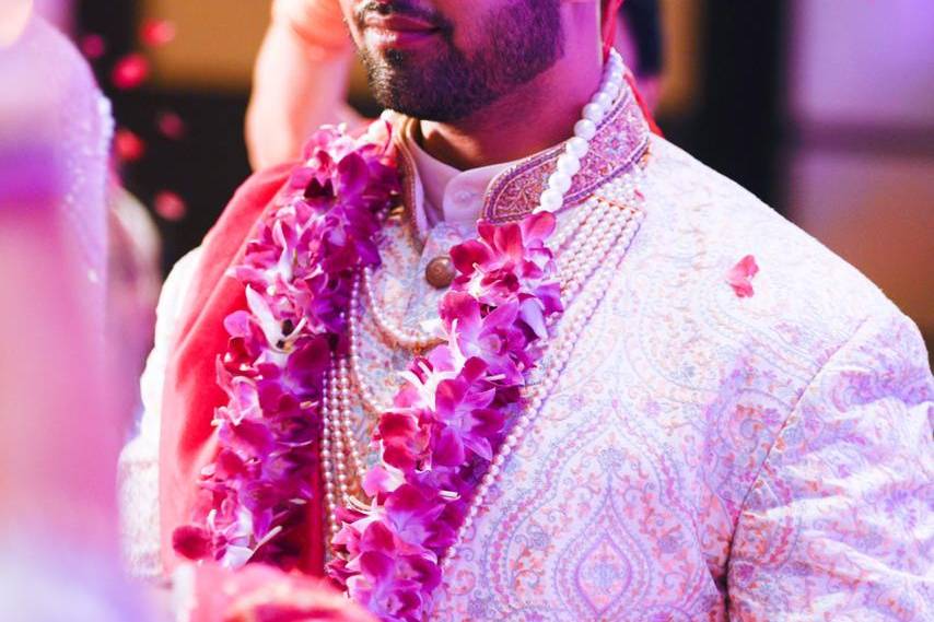 Intricate work on sherwani