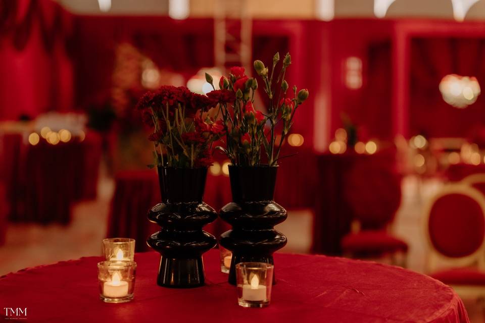 Red themed sangeet