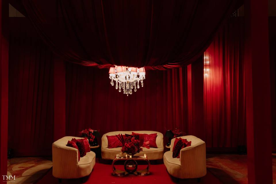 Red themed sangeet