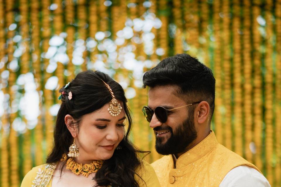 Couple haldi portrait