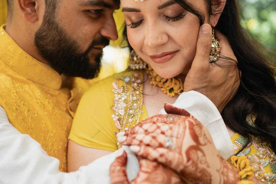 Couple haldi portrait