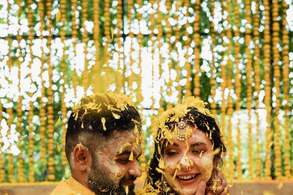 Couple haldi portrait
