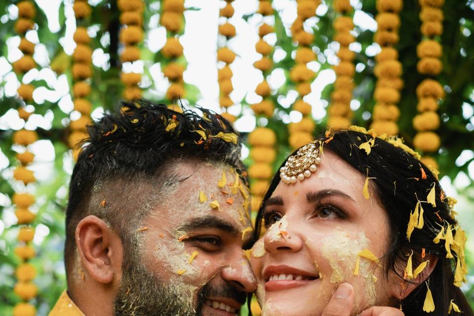 Couple haldi portrait