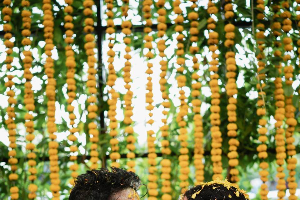 Couple haldi portrait