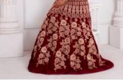 Maroon Velvet Lehenga Choli