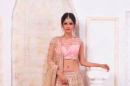 Satin Beige Nude Bridal lehenga