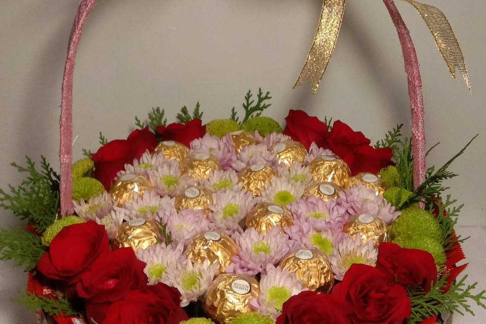 Chocolate & Flower Basket