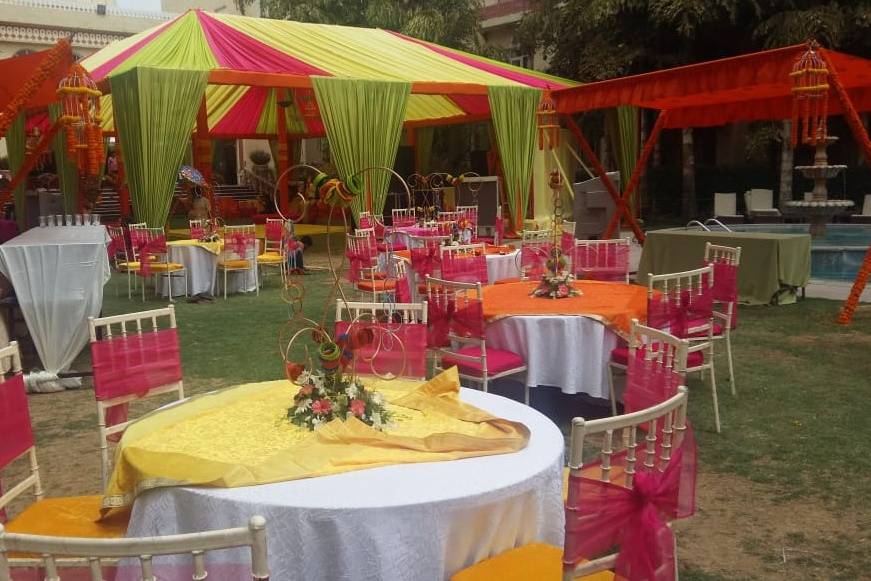 Outdoor Set for Haldi Ceremony