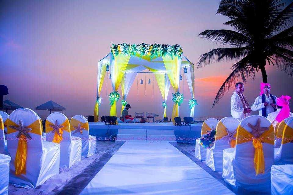 Mandap decor for beach wedding