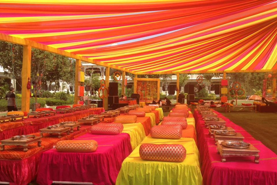 Low seating rajasthani setup