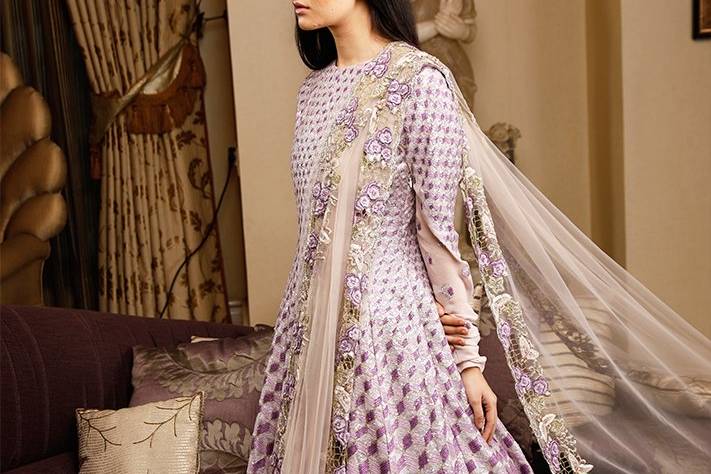 Purple Anarkali Suit