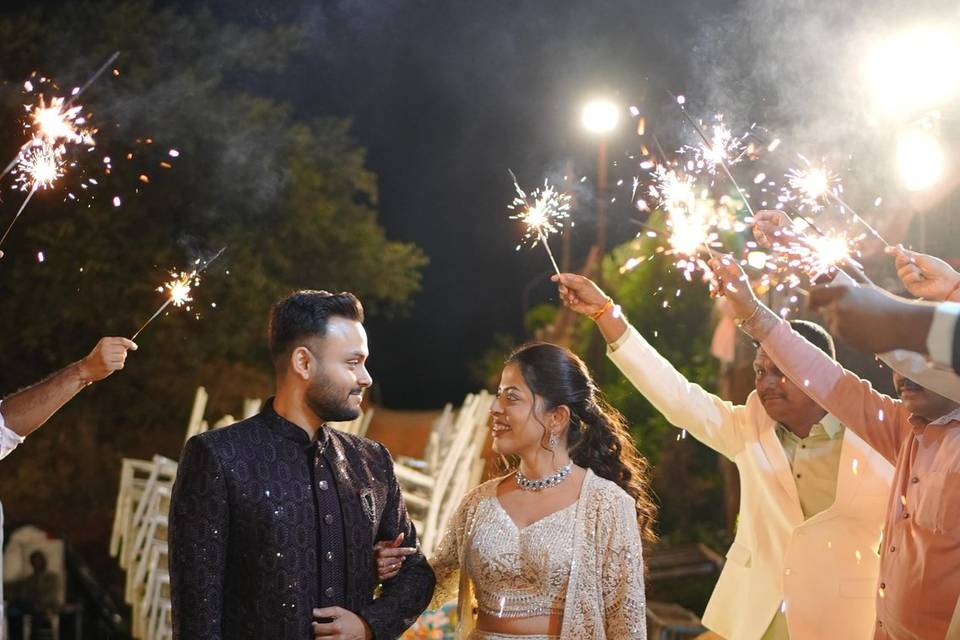 Groom and bride well come