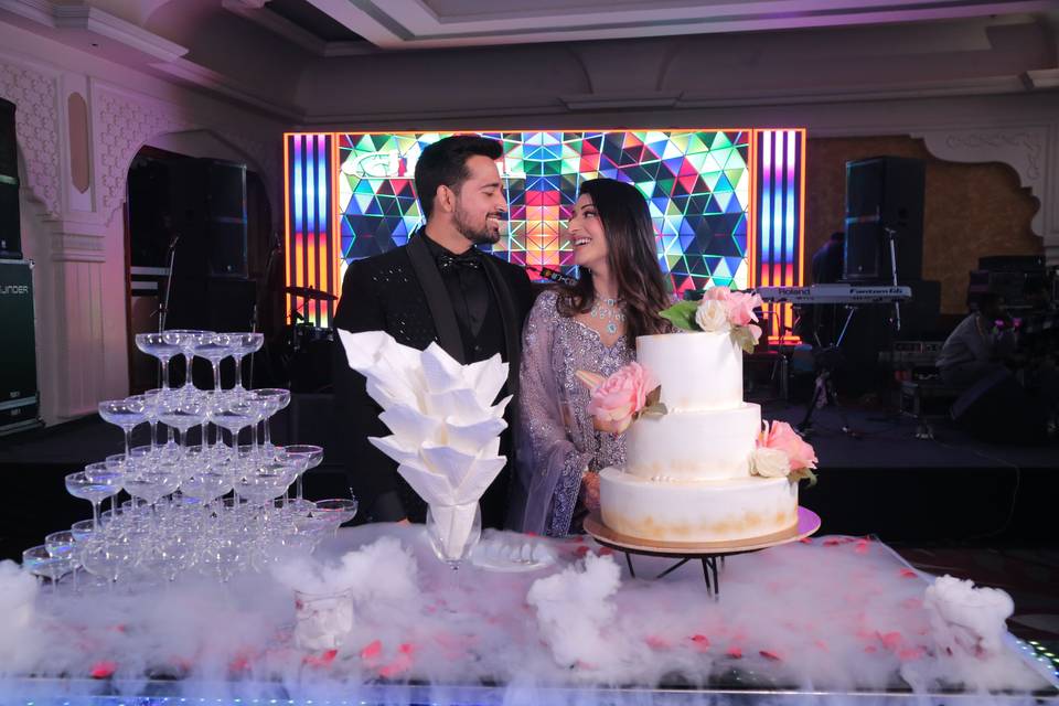 Happy Couple before cake Cutti