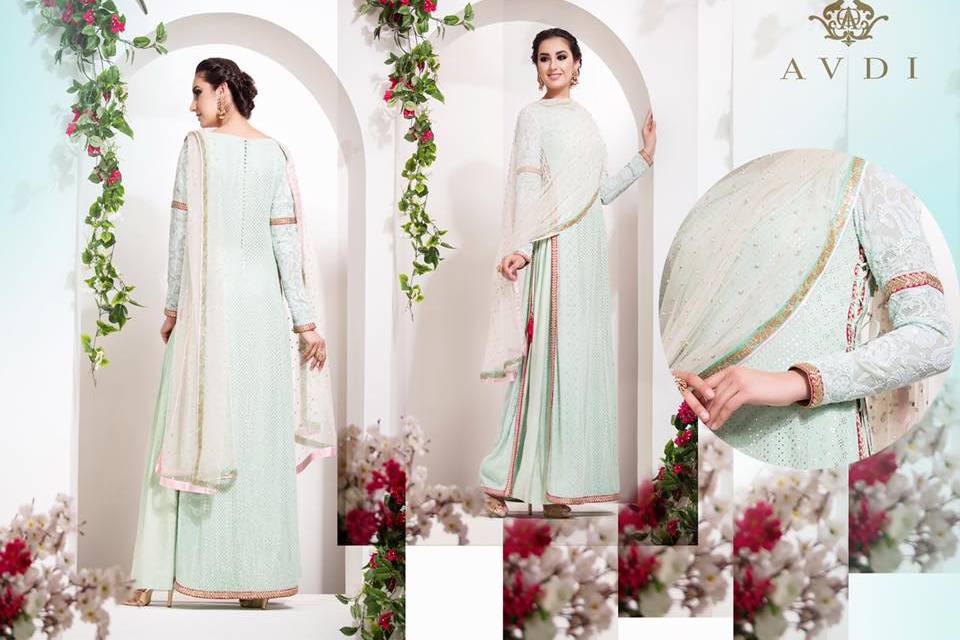 Mint Green Mukaish Suite