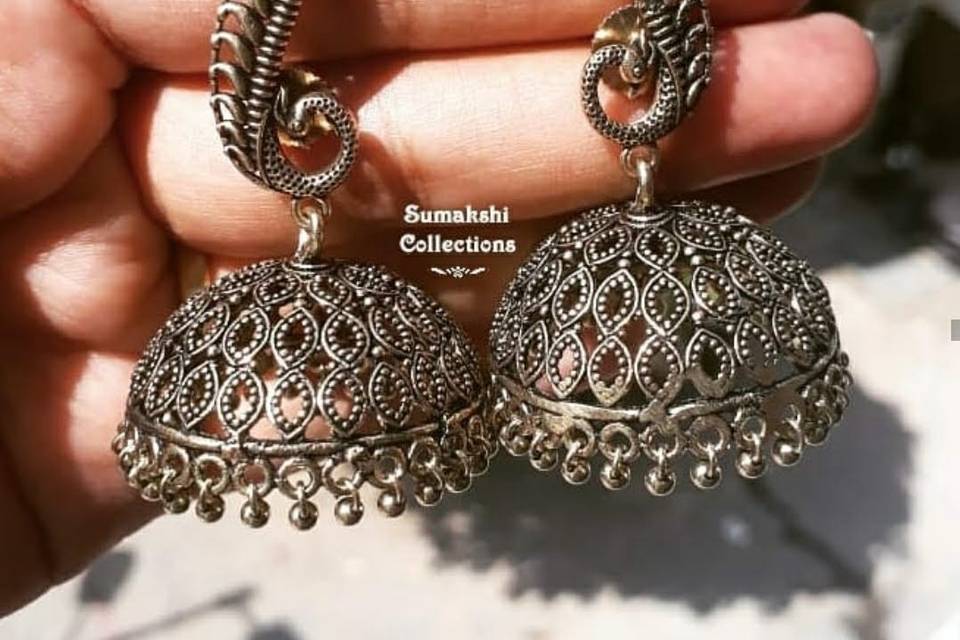 Peacock Tail Jhumkas