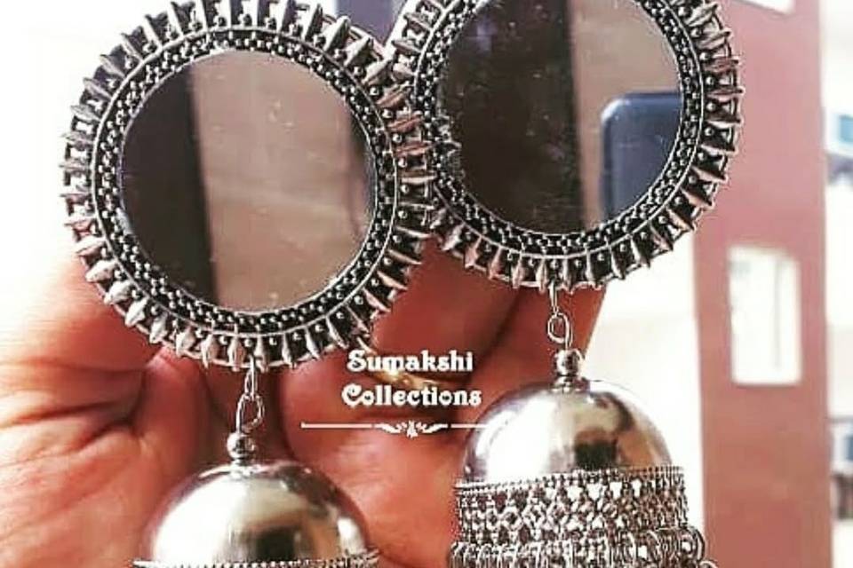 Mirror Stud Jhumkas