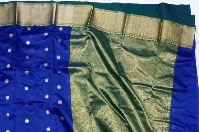 Buy Blue Tissue Chanderi Handloom Pure Silk Saree Online | RCS – Royal Chanderi  Saree