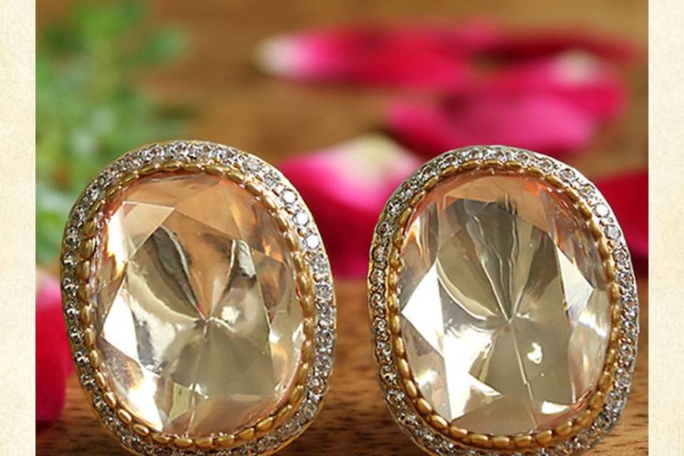 Kanika mossanite polki earring