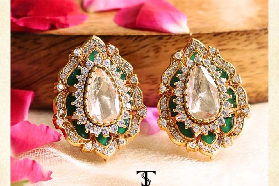 Amrita mossanite polki earring