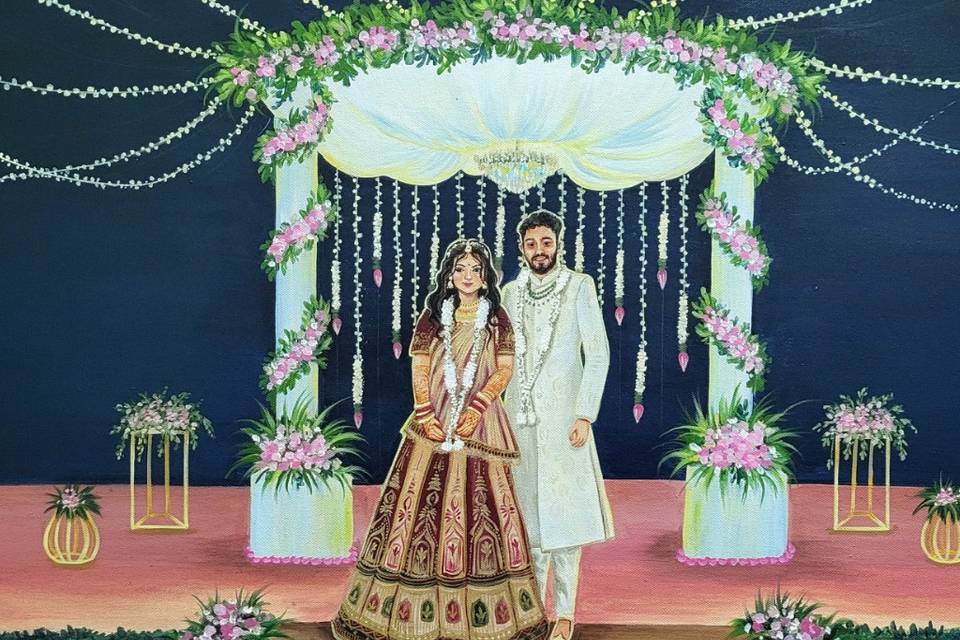 Live wedding painting