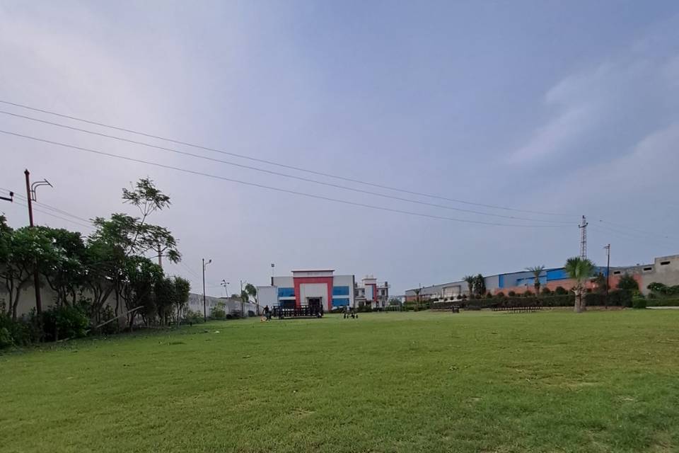 Empty lawn area