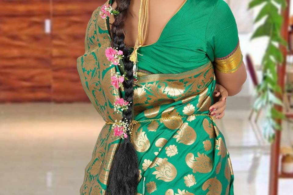 South Indian bride hair style