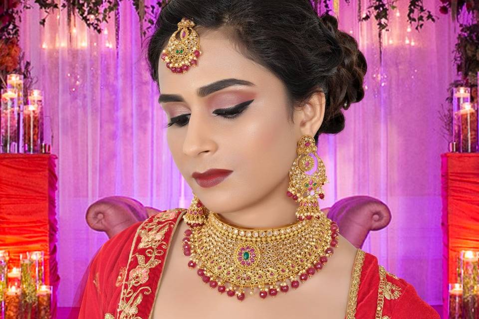 Bridal makeup and hair