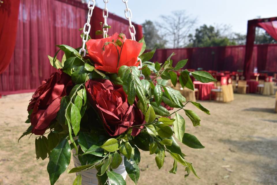 Hanging floral props