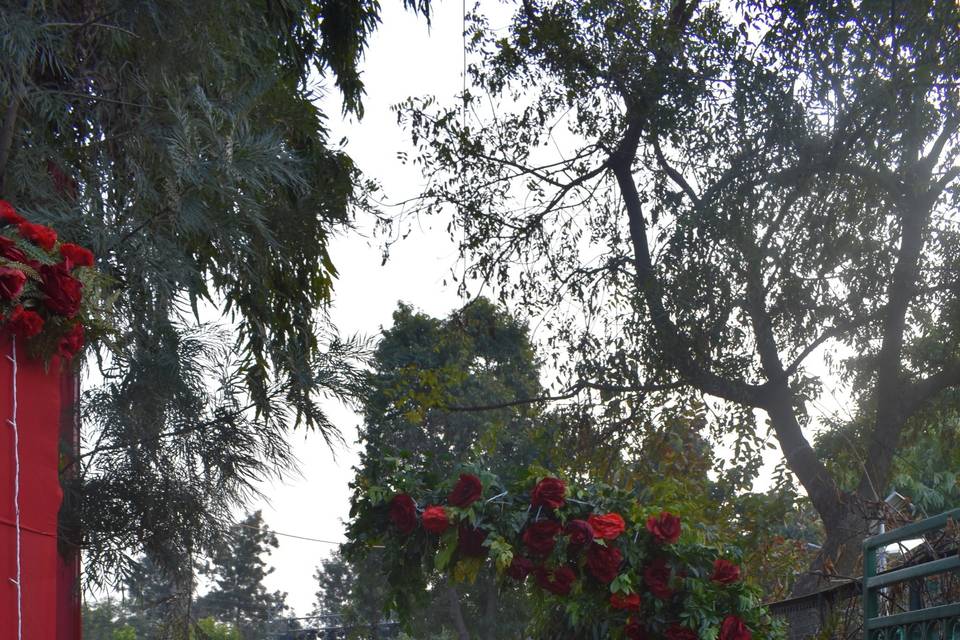 Hanging floral props