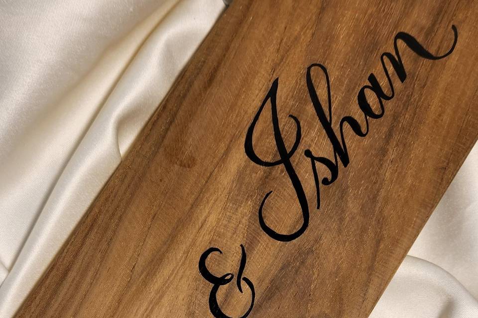 Calligraphed name plates