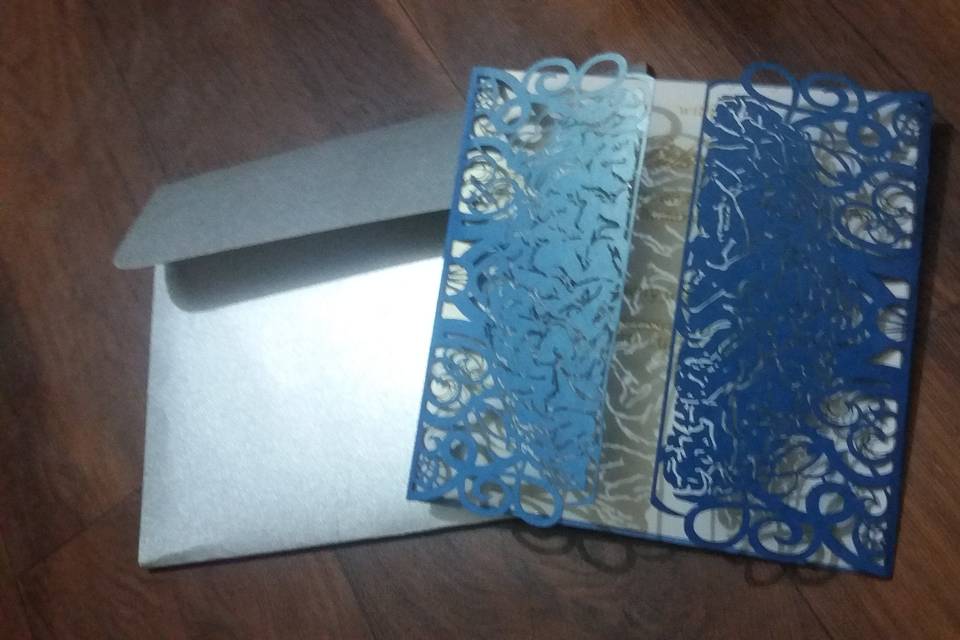 SILVER AND BLUE CARD