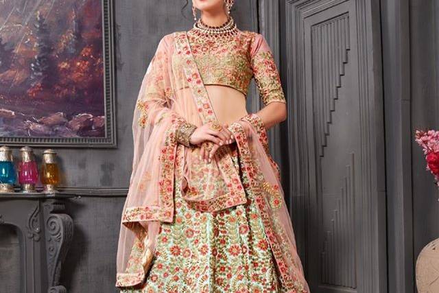 Ethnic Thread Work Ceremonial Readymade Lehenga Choli