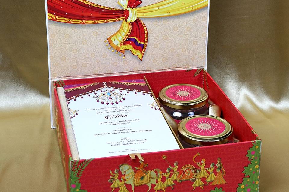 Ethnic wedding card box