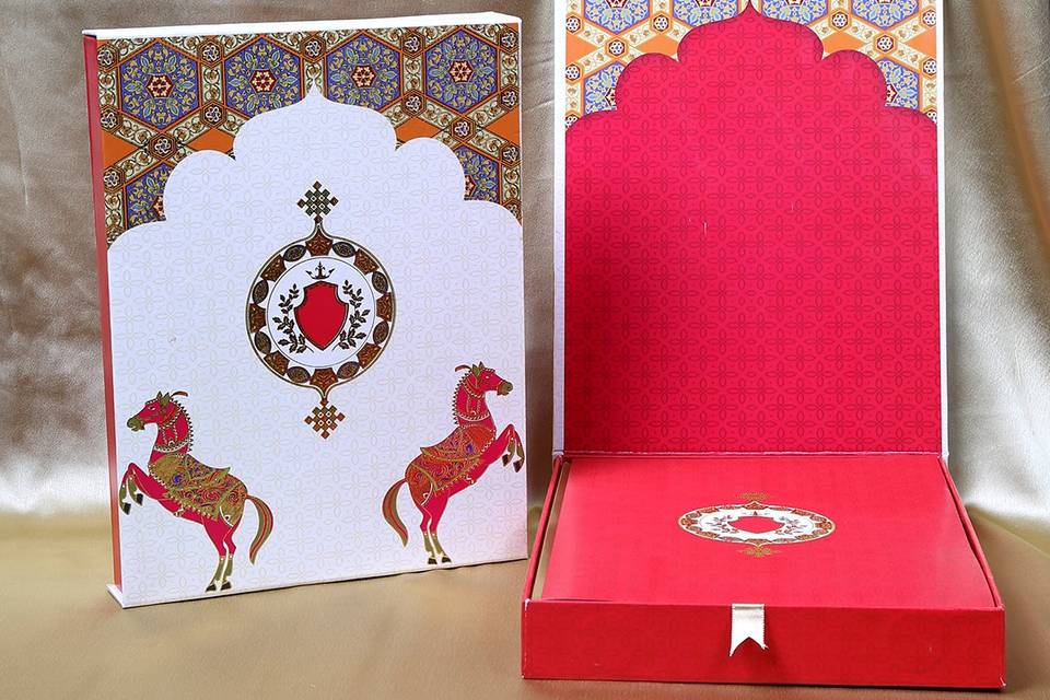 Jaipuri theme wedding card
