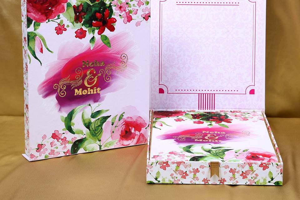 Floral printed wedding box