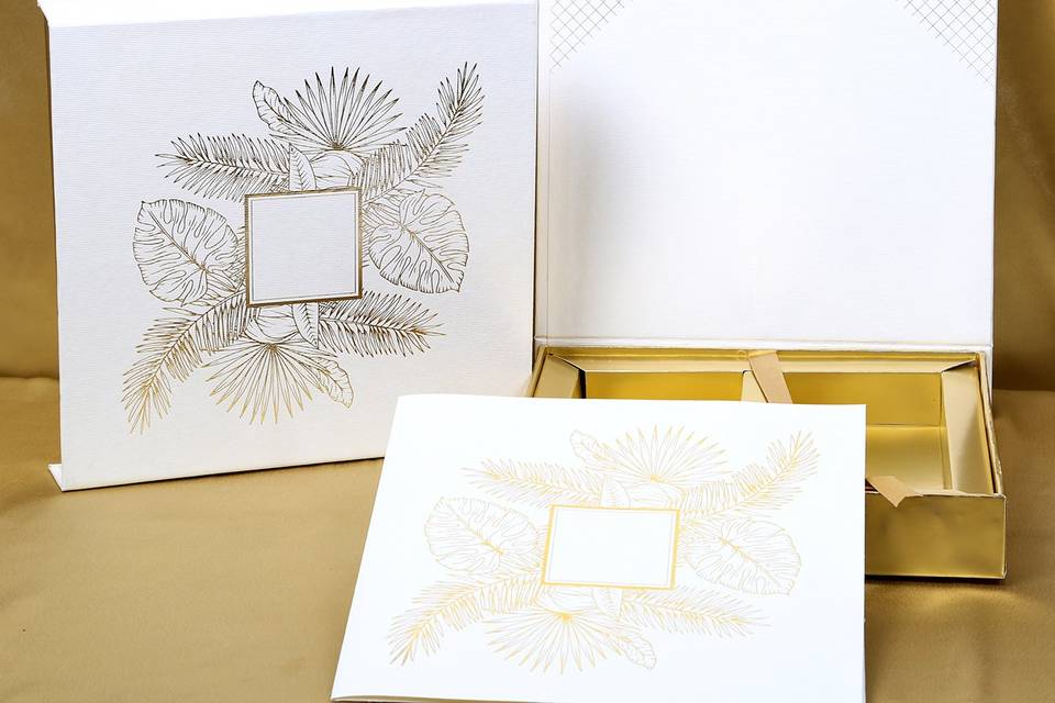 White elegant wedding box