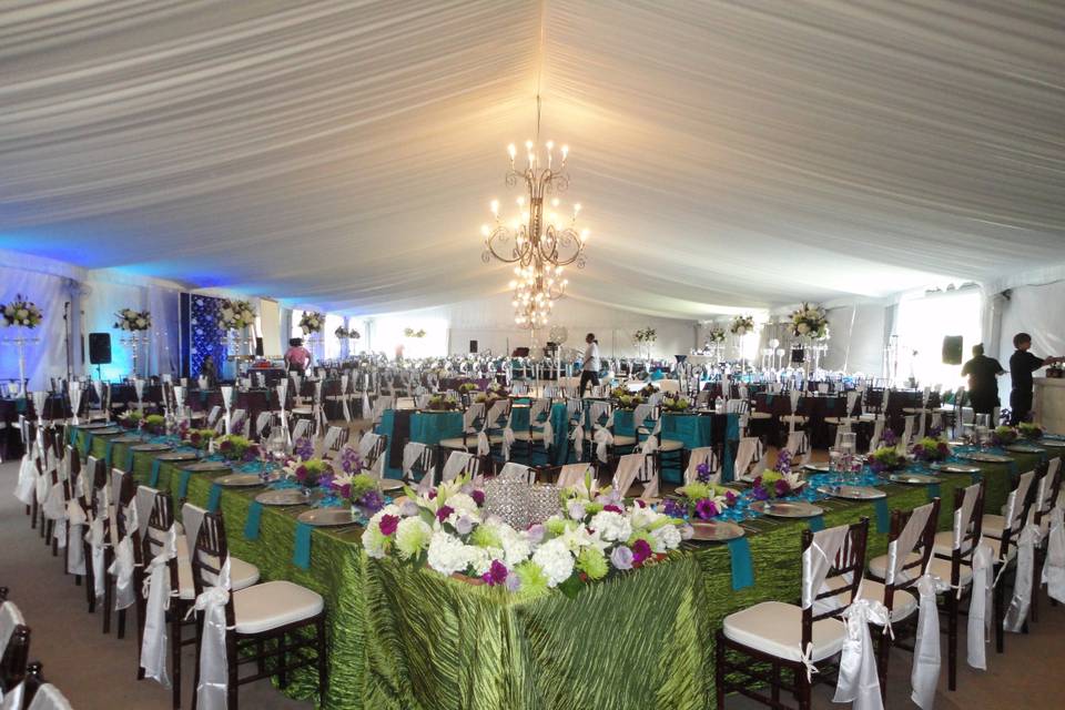 Seating setup and table decor