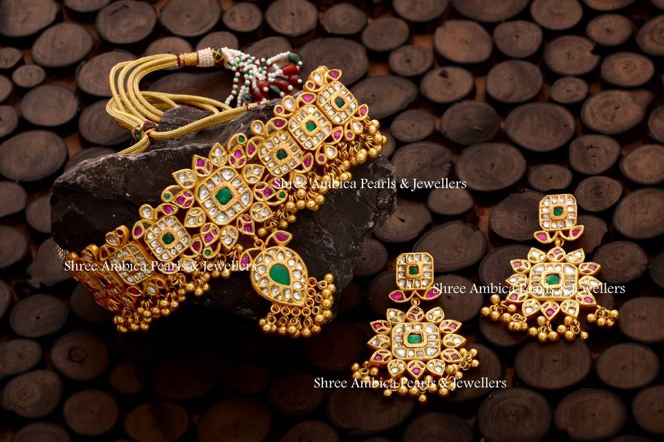 Light Weight Antique Necklace  Art of Gold Jewellery, Coimbatore